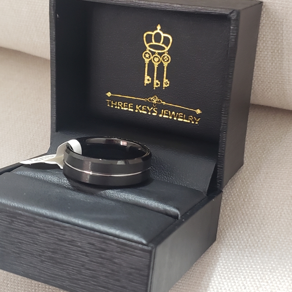 Three Keys Jewelry Mens Tungsten Band Size 11.5